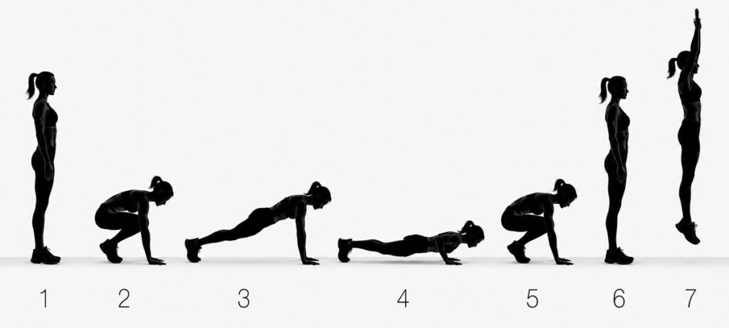 Burpee, 7 phases techniques protection épaules Les 7 phases du burpee et risques pour les épaules